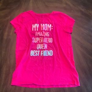Children Place Girls Large 10/12 Pink shirt (Words)